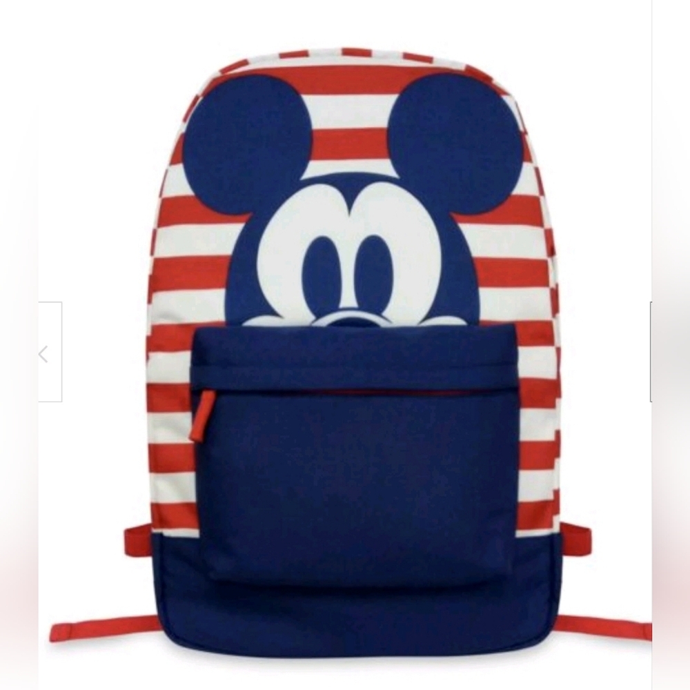 NWT Large Disney Mickey Mouse Backpack Red White Blue Americana Striped❤💙